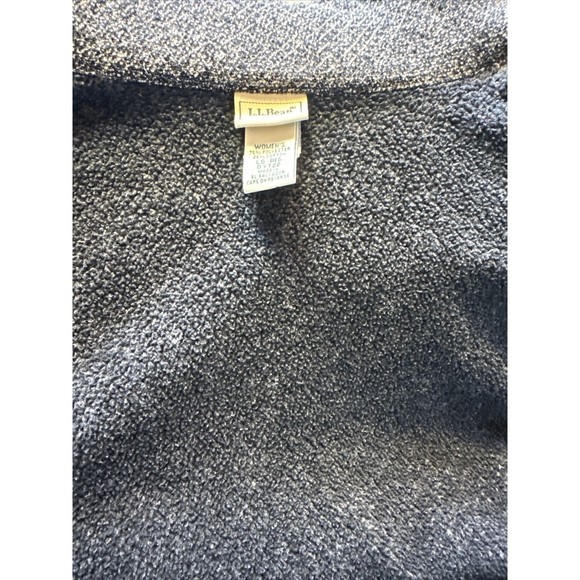 LL BEAN Knit Marled Blazer Poly/Cotton Black/Ivory Size LG-REG - Picture 6 of 9